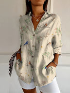 Women's Floral Longline Button Shirt Loose Fit Lightweight Casual Summer Blouse™ – Mühelose Eleganz für den ganzen Tag