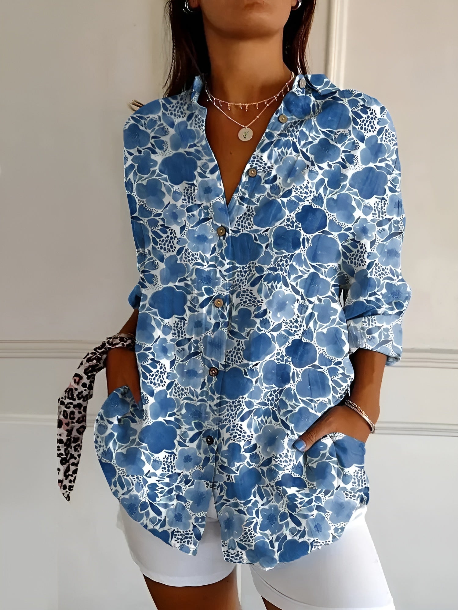 Women's Floral Longline Button Shirt Loose Fit Lightweight Casual Summer Blouse™ – Mühelose Eleganz für den ganzen Tag