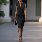 Women's Elegant V Neck Professional Office Midi Dress™ – Zeitlose Eleganz für den professionellen Alltag