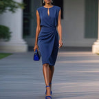 Women's Elegant V Neck Professional Office Midi Dress™ – Zeitlose Eleganz für den professionellen Alltag