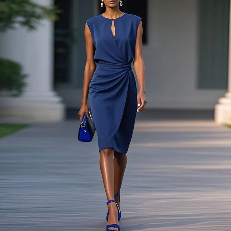 Women's Elegant V Neck Professional Office Midi Dress™ – Zeitlose Eleganz für den professionellen Alltag