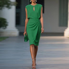Women's Elegant V Neck Professional Office Midi Dress™ – Zeitlose Eleganz für den professionellen Alltag