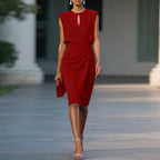 Women's Elegant V Neck Professional Office Midi Dress™ – Zeitlose Eleganz für den professionellen Alltag