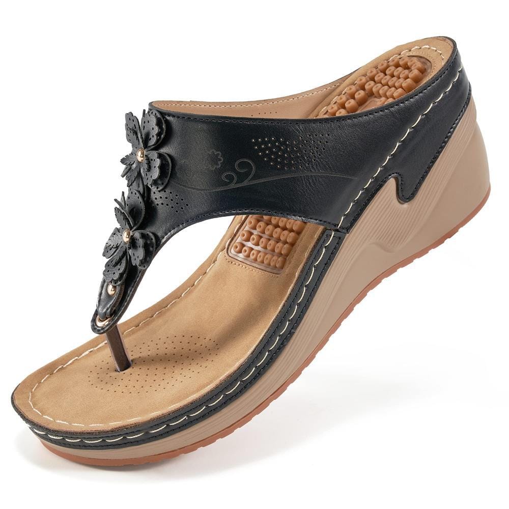 Brinley | Women's Orthopedic Wedge Thong Sandals™ – Orthopädischer Komfort mit eleganter Keilabsatz-Silhouette